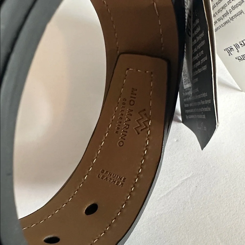 Mio Marino Argentina Inca Trail Classic Black Leather Belt for Men